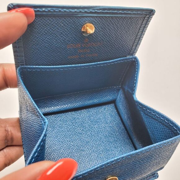 Louis Vuitton Blue Epi Porte Monnaie Coins Card Case Boite Box - Picture 3 of 14